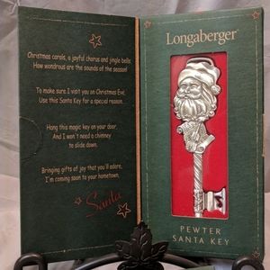 Longaberger 2003 pewter Santa Key ornament